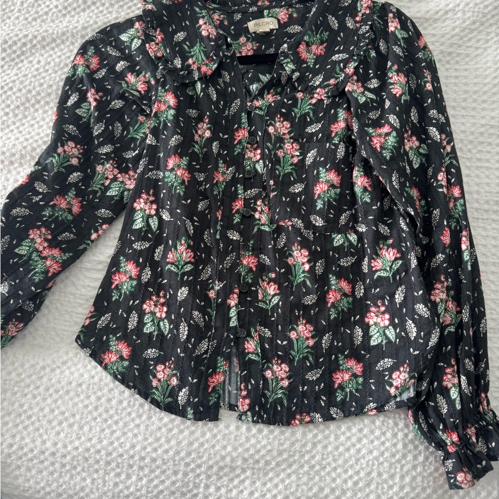 The Keira Collared Button-Front Blouse by Pilcro: Long-Sleeve Edition